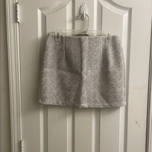 Boohoo Black & White Chevron Mini Skirt